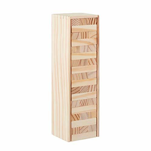 Relaxdays Torre Traballante, Gioco Jenga, Mattoncini in Legno, Impilare, Giochi