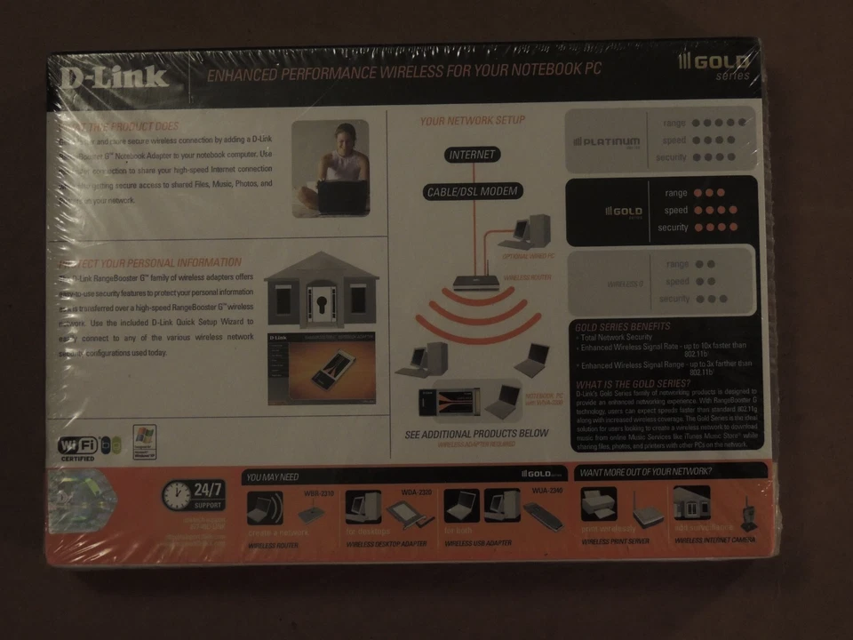 Adaptador Notebook Rangebooster G D-Link WNA-2330 Inalámbrico NUEVO En Caja Foto 2 de 2