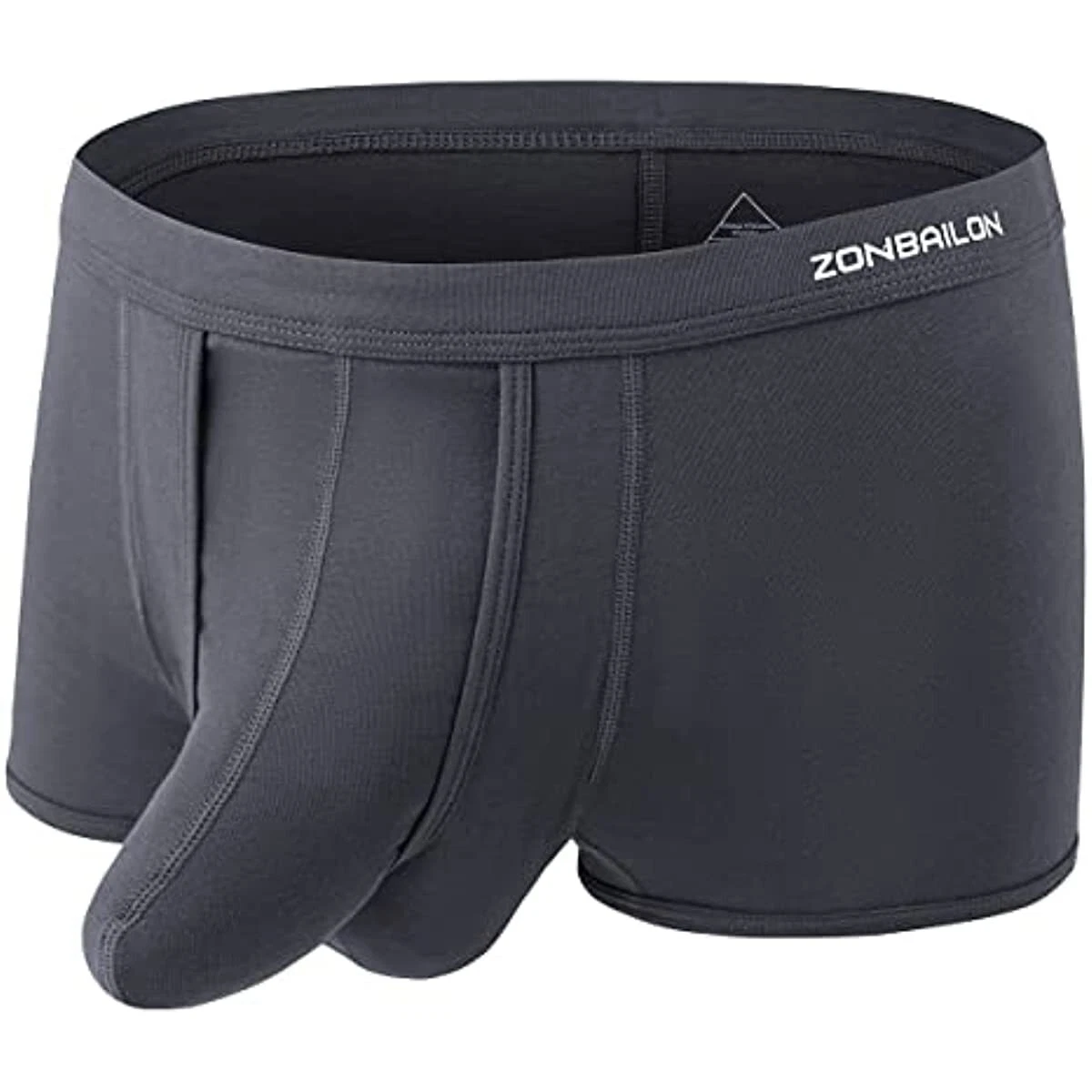 Zonbailon Men's Dual Pouch Underwear Short Leg Bulge Boxer Briefs