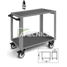 Carrello alta resistenza Beta CP51 G grigio 2 ripiani portautensili 750kg