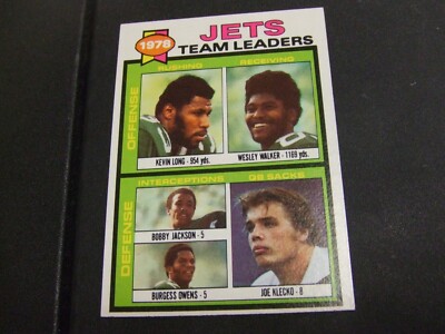 1979 Topps #226 Team Leaders New York Jets -Joe Klecko Sacks Leader-