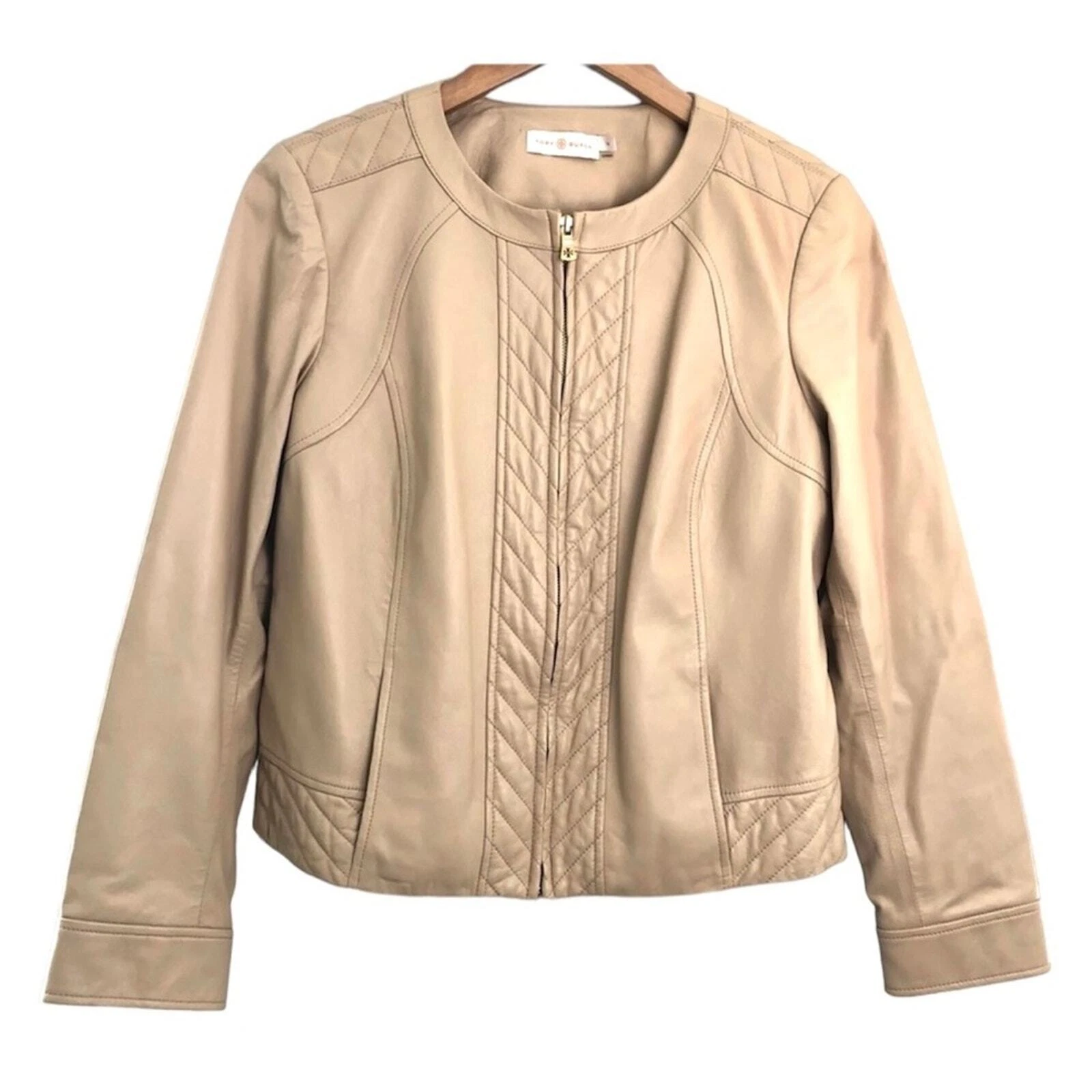 Giacca di pelle Tory Burch Daphne taglia 14