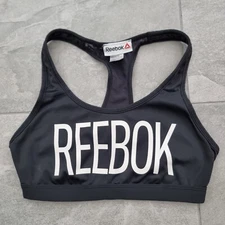 Reebok Vest Womens Small Black Sports Gym Training Activewear Cropped Top Bra