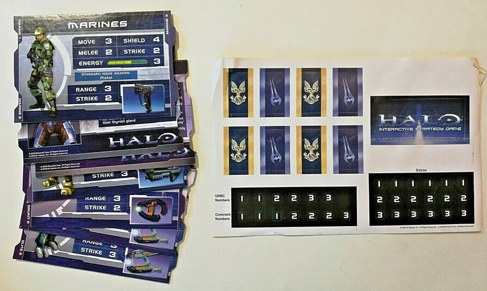 Halo Interactive Strategy Board Game Authentic Replacement Parts Lot & Stickers  - Image 3 of 4