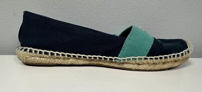 Tory Burch Weston Island Flat Espadrille Turquoise Navy Size  display picture 1