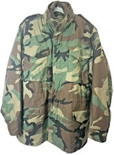 Alpha Industries Unisex MILITARY Cold Weather CAMO COAT Sz M Long Quilted Liner