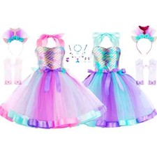 New Girls Dress Under Birthday Party Cosplay Costumes with Flower Headband