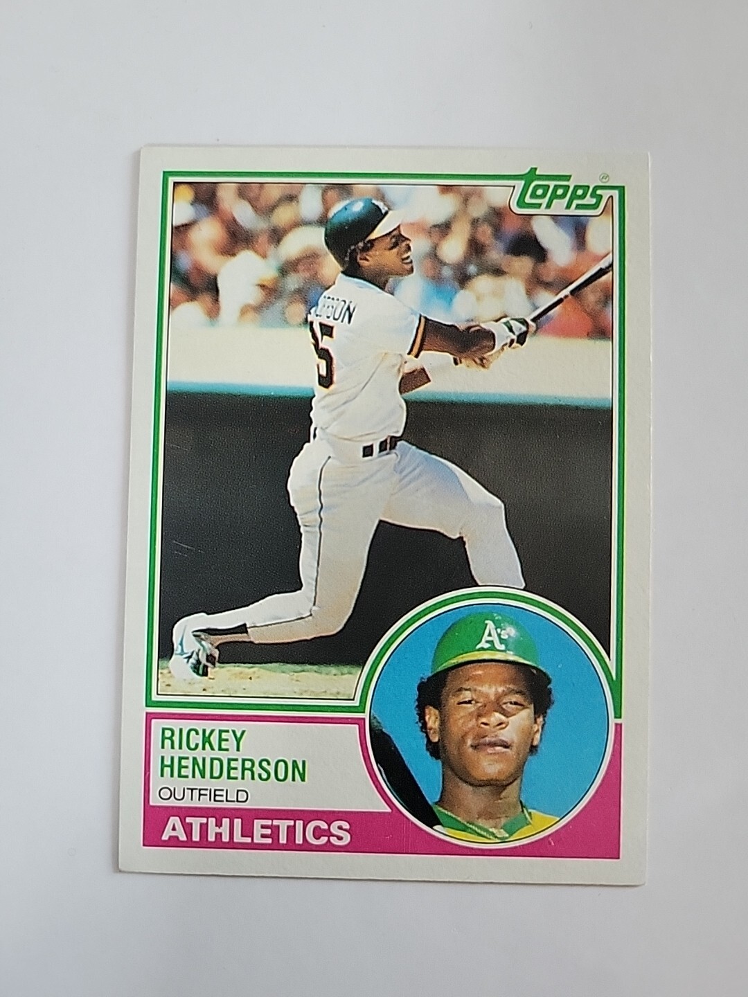 1983 Topps #180 Rickey Henderson Baseball Card Oakland Athletics HOF  E2