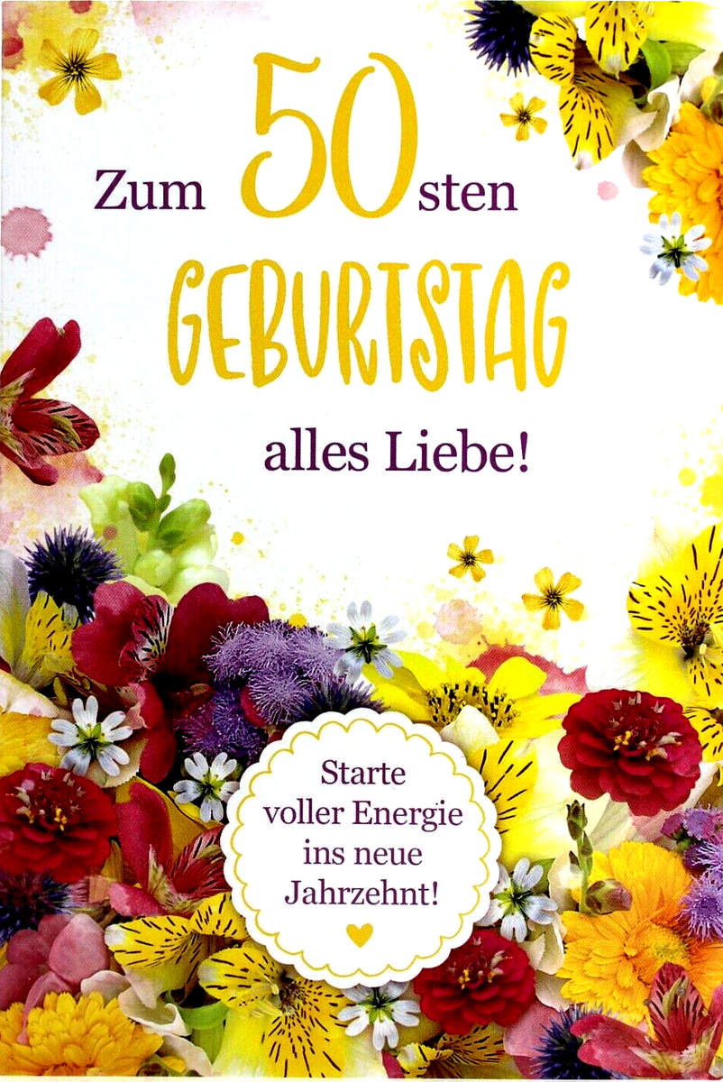 50. Geburtstagskarte Mit Lustigem Spruch | Hochwertige Karte 15x23 Cm Mit Umschlag