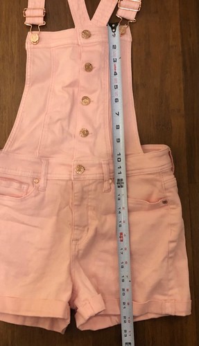 Overalls Shortalls Pink Rose Gold Guess Size 4 /27 Cute Vacation Summer Vacation - Picture 9 of 19