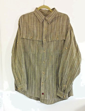 Woolrich 3XDry Men's Brown Textured Check Button Up Long Sleeve Shirt Size XL