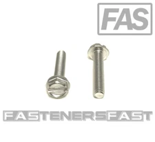 (25) 10-32x1 Stainless Steel Slotted Hex Washer Head Machine Screws 18-8