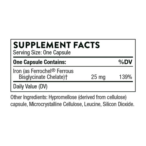 Thorne Iron Bisglycinate - 25 Mg Iron Supplement For Enhanced Absorpti - Picture 2 of 2