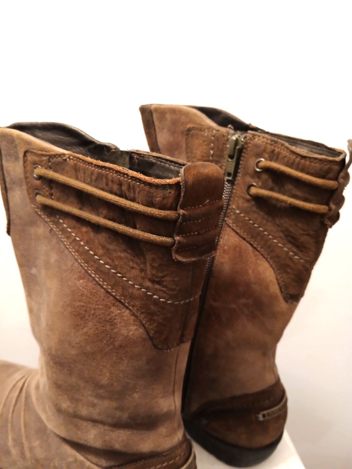 Stivali donna Merrell taglia 8 5 vera metà polpaccio fienile zip laterale marrone