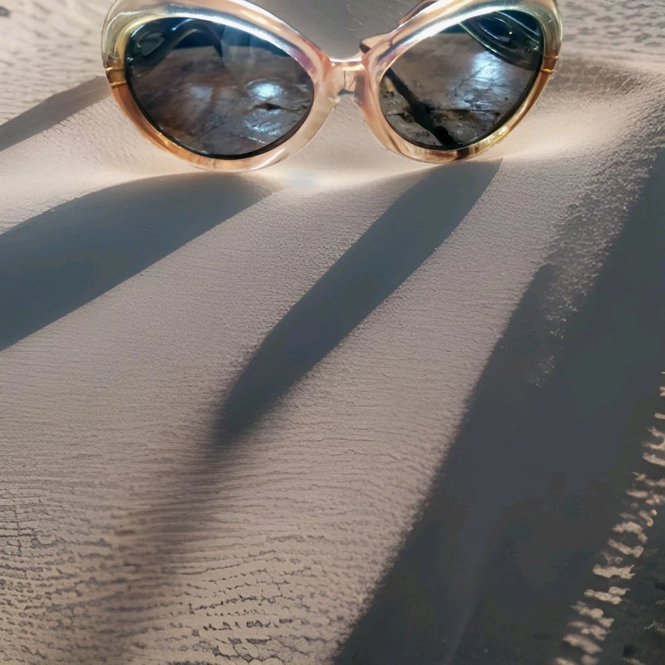 60s JackieO Iridescent Frames Pearl Purple Green Made In France sunGLASSes Vtg - Image 3 of 4