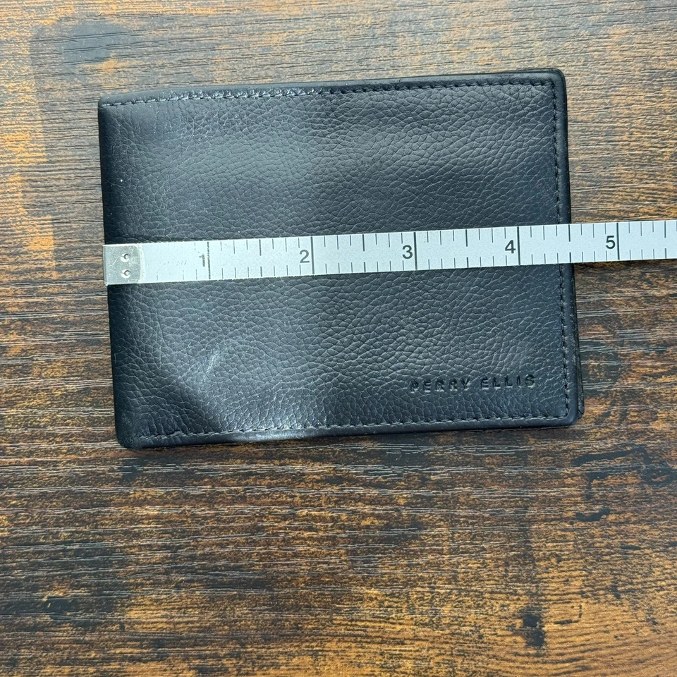 Perry Ellis Portfolio Black Leather Bifold Wallet – Genuine Leather - Image 3 of 4