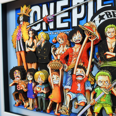 One Piece Straw Pirates Picture Frame 3D Paper Art 34*46cm | eBay