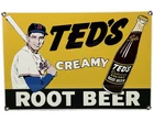 VINTAGE TED'S ROOT BEER PORCELAIN SIGN GAS STATION MOTOR OIL COCA COLA PEPSI A W