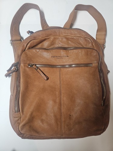 Fantini Pelletteria Large Washed Leather Backpack Milano