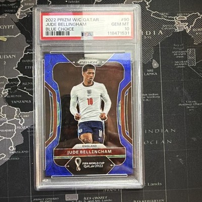 2022-23 Panini Prizm World Cup Jude Bellingham Blue Choice # /135 England PSA 10