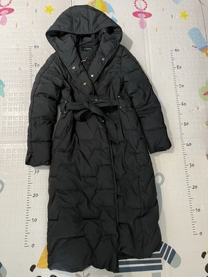 NWT! Valencia Long Padding Duck Down Black Coat Sz Small 