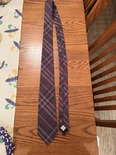 Men's Burberry London 100 Silk Necktie - Purple Plaid