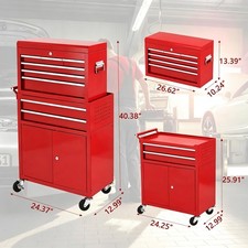 Rolling Tool Cart 8 Drawer 2in1 Detachable Metal Organizer Cabinet W Wheels