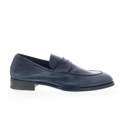 Di Bianco Brera Mens Blue Leather Slip On Loafers & Slip Ons Penny Shoes 9