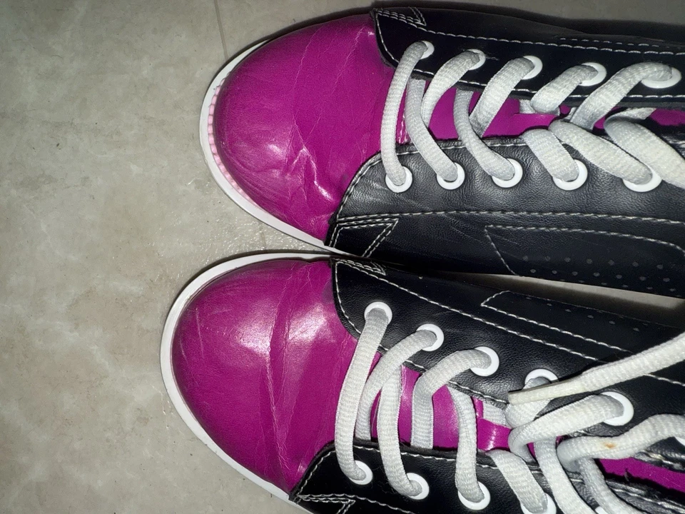 Zapatos de boliche Brunswick vintage para mujer talla 10 negros y morados Foto 4 de 4