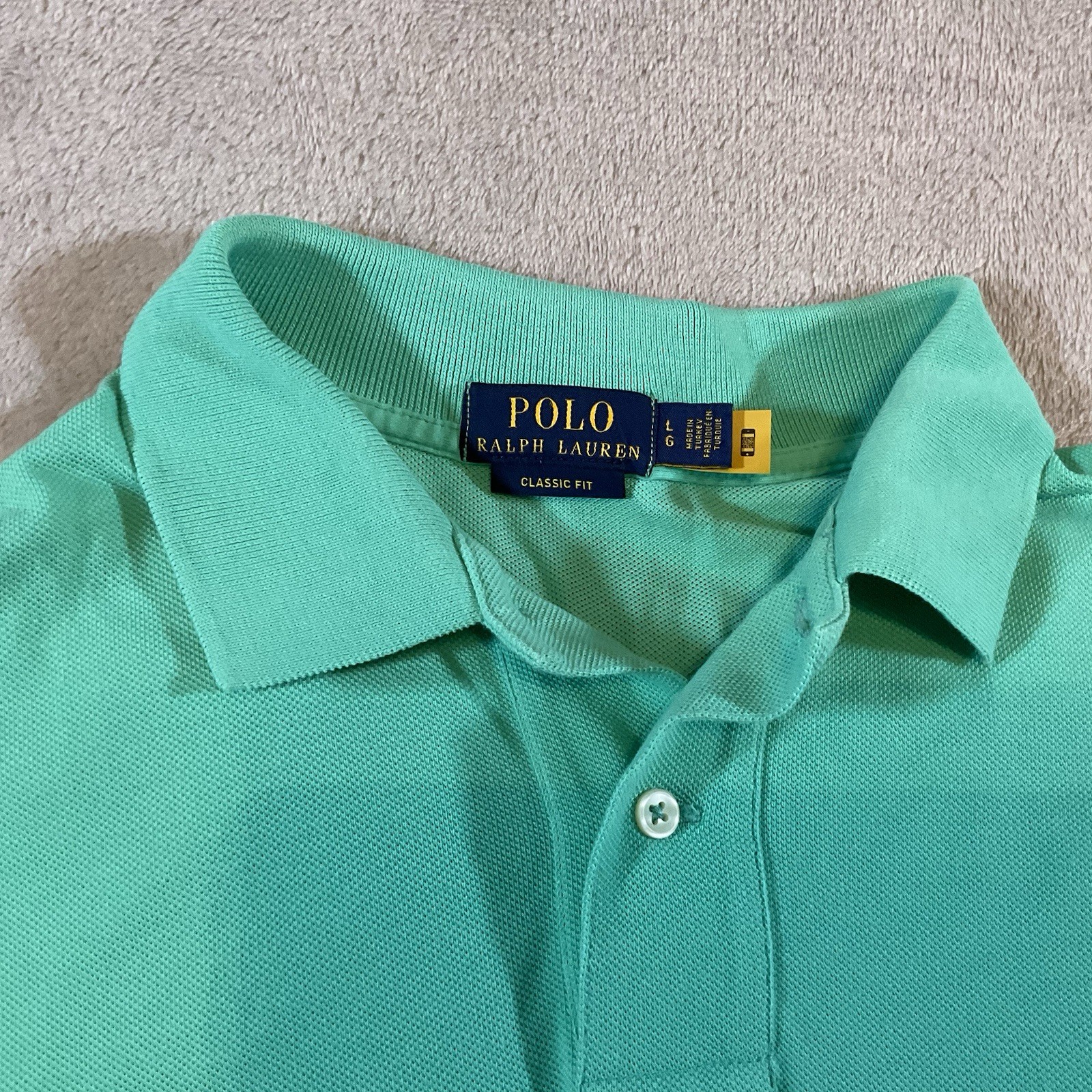 Polo Ralph Lauren camicia uomo grande verde manica corta pony