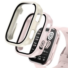 EWUONU 2 Pack Compatible with Amazfit Bip 6 Case, Tempered Glass Screen Prote...