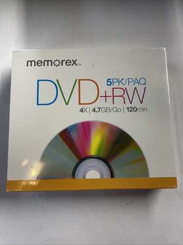 Memorex Rewritable DVD+RW 5 Pack 4x 4.7 GB 120 Minutes Home Video Recorder