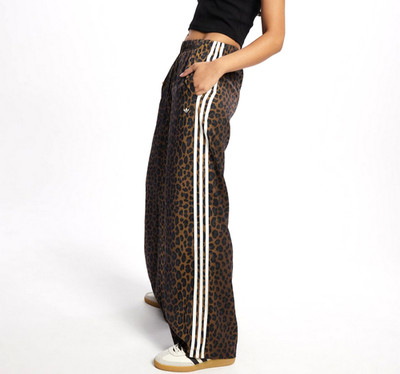Size XL - ADIDAS Womens Wide Leg Satin Pants Leopard Animal Print Cheetah KA2666