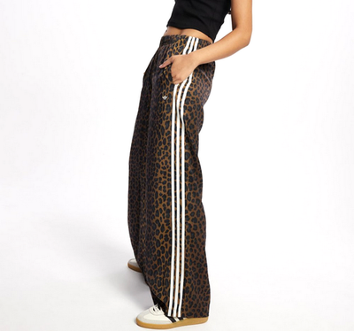 #ad *NEW* Size Small ADIDAS Womens Wide Leg Satin Pants Leopard Animal Print *RARE* $119.95