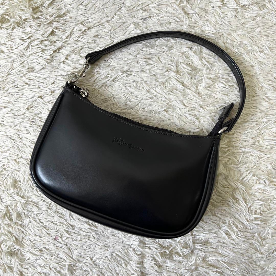 Borsa donna Yves Saint Laurent YSL manico superiore borsetta pelle nera usata