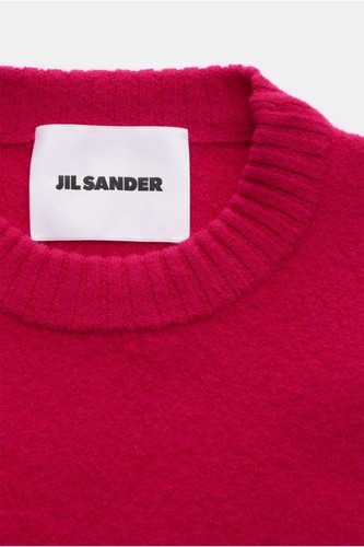 Jil Sander Pink Wool Crew Neck Sweater Knit, Elegant Style, Size 50, Used