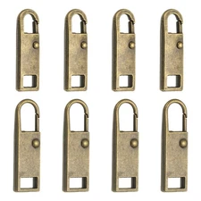 8Pcs Metal Zipper Pull Replacement for Luggage, Bronze