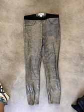 Helmut lang cracked paint lamb leather pull on pants size 0