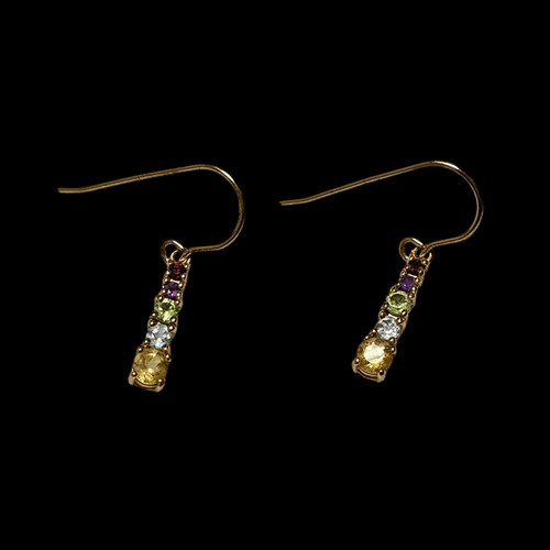 Vintage Designer Ross-Simons Gem Stone Gold Vermeil Sterling Silver Earrings 3g