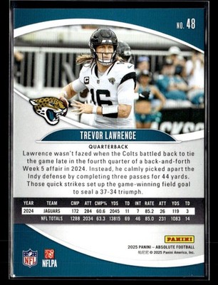 2025 Panini Absolute #48 Trevor Lawrence Orange Mosaic #/825 | eBay