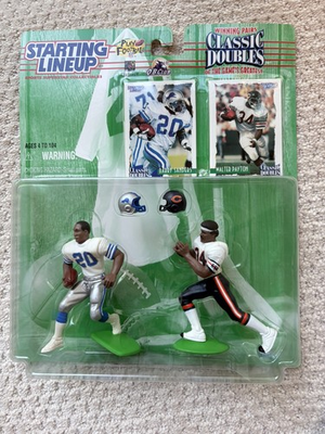#ad RARE 1997 Walter Payton Barry Sanders Lions Classic Doubles Starting Lineup SLU $42.00