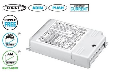 TCI LED supply 350-1050mA 60W CC, DIP-SWITCH, AM/PWM, DALI2, PUSH-DIM 