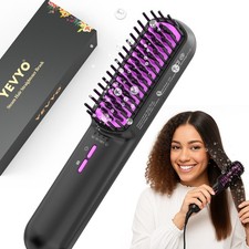 Steam Hair Straightener Brush   Ionic Plus Steam Straightening Brush for Smooth