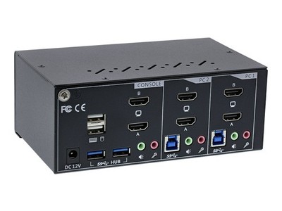 InLine KVM-/Audio-/USB-Switch 2 x KVM/Audio/USB 1 lokaler Benutzer Desktop