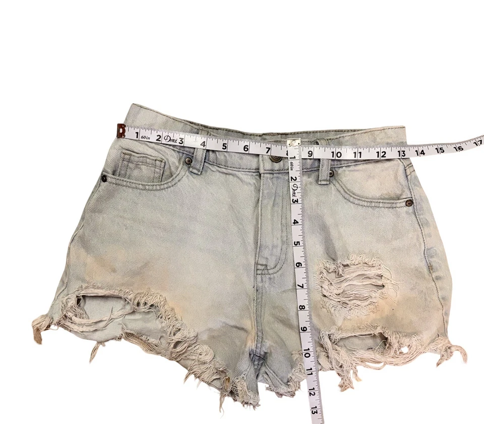 Pantalones Cortos de Jean NOBO Divididos Gris Ligero Lavado Ácido Envejecido Talla 3 Foto 4 de 4