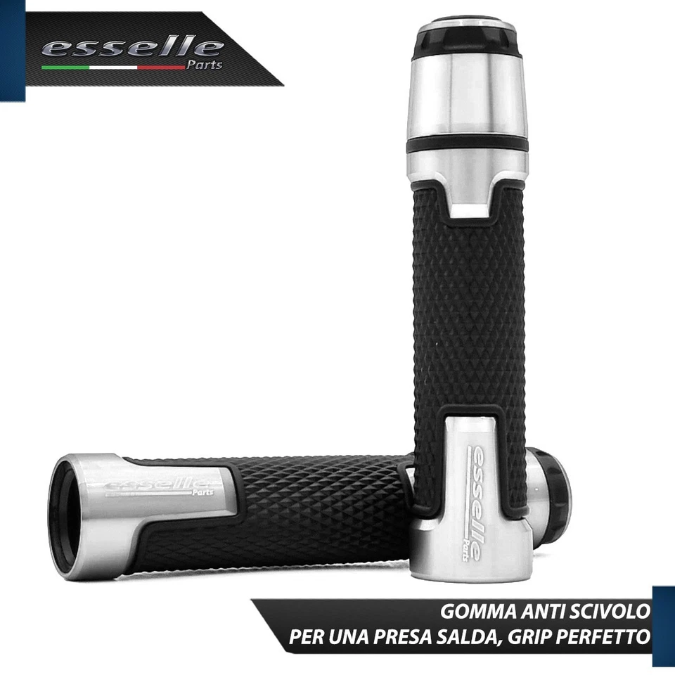 MANOPOLE MANUBRIO ANTISCIVOLO PER APRILIA SPORTCITY 200 ARGENTO CON CONTRAPPESI - Immagine 4 di 4