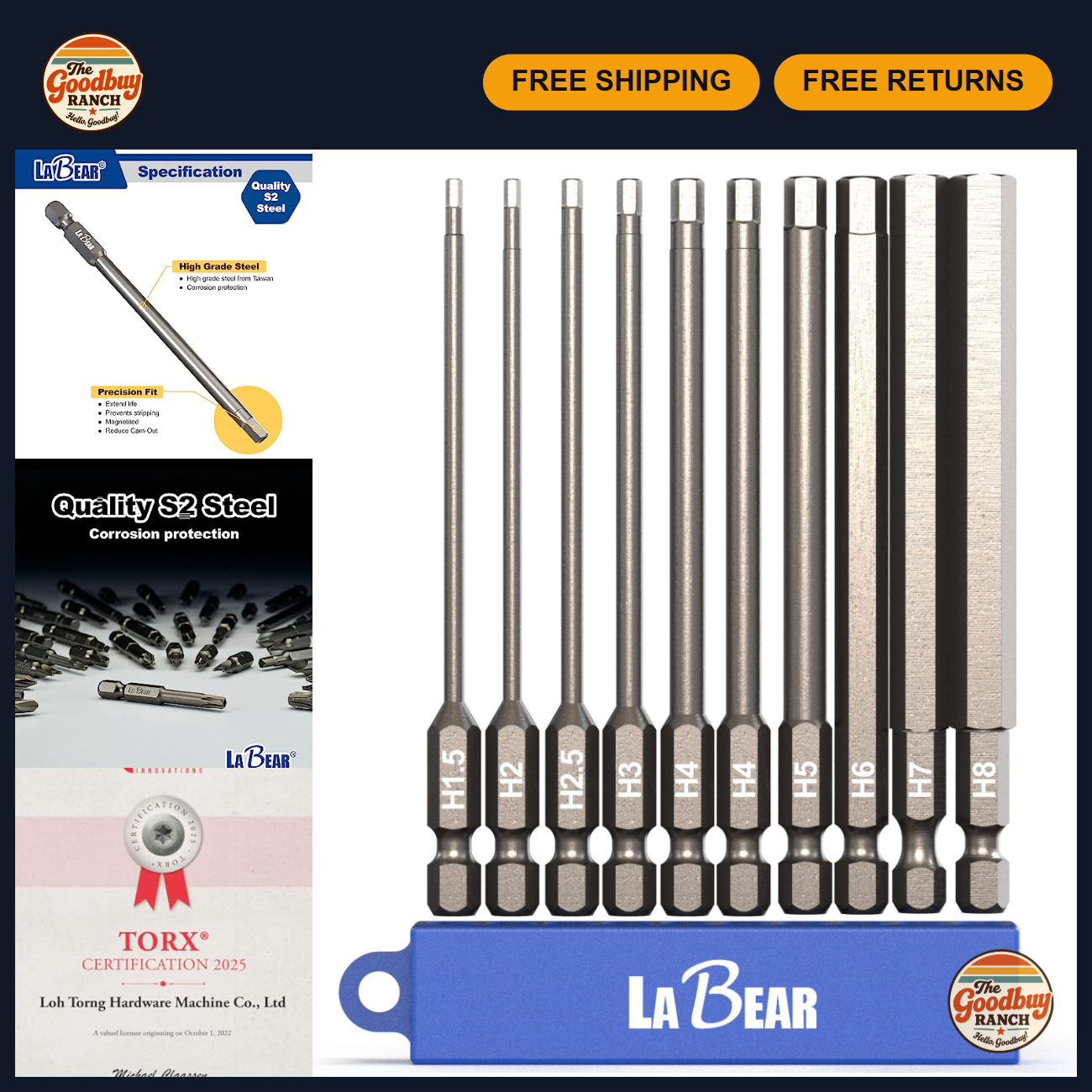 Tools Ebits 10-Piece Metric Tamper Hex Bit Set, 4