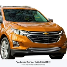 For Chevy Equinox 18-21 APG 1-Pc Polished 8x6 mm Horizontal Billet Bumper Grille