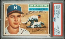 1956 Topps 107 Ed Mathews - PSA DNA Signed Autograph HIGH END BEAUTY