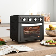 HOMCOM Minibackofen mit Umluft 30L Mini Ofen mit Backblech Grillrost Krümelblech
